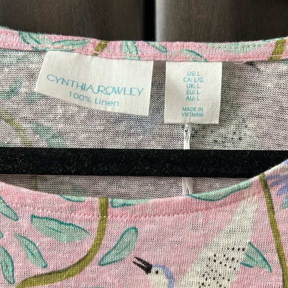 🎯Cynthia Rowley tropical 100% linen top NWT - Picture 4 of 7